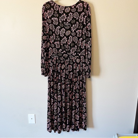 Boden NEW Women’s Evelyn Jersey Midi Dress Azalea Intricate Paisley Black 10L - Picture 10 of 16